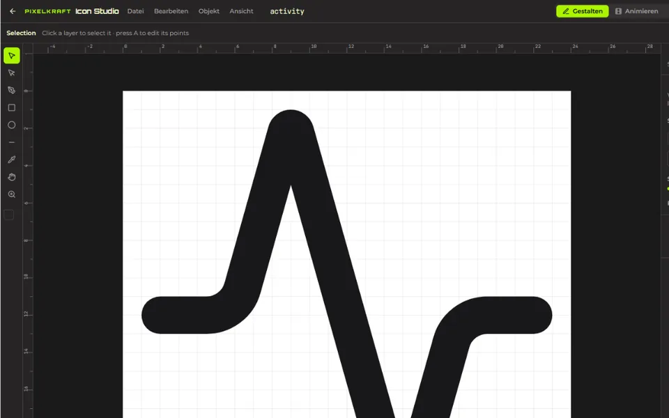 Icon Studio: Editor zum Bearbeiten eines Icons
