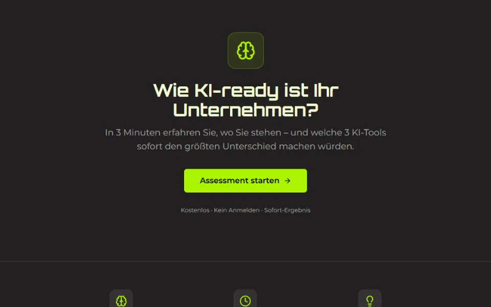 KI-Readiness: Startseite des Checks