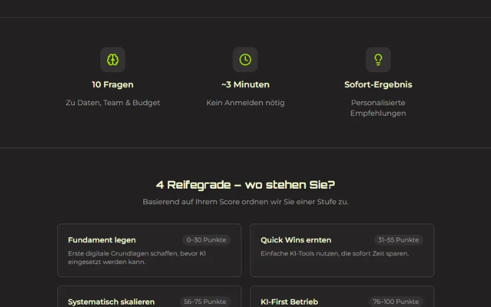 KI-Readiness: die vier Reifegrade